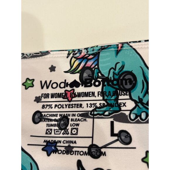 WodBottom Womens Unicorn Gym Shorts Weightlifting Dino Print 87% Polyester & 13% - Picture 4 of 8